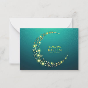Ramadan Kareem Islamic Gold Crescent Mitteilungskarte