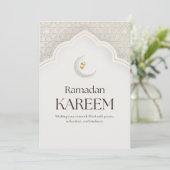 Ramadan Kareem Lantern & Crescent Art Feiertagskarte (Stehend Vorderseite)