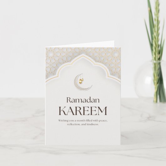 Ramadan Kareem Lantern & Crescent Art Feiertagskarte (Vorderseite)