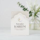 Ramadan Kareem Lantern & Crescent Art Feiertagspostkarte (Stehend Vorderseite)