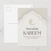 Ramadan Kareem Lantern & Crescent Art Feiertagspostkarte (Vorne/Hinten)