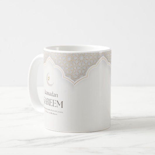 Ramadan Kareem Lantern & Crescent Art Kaffeetasse (Vorderseite Links)