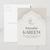 Ramadan Kareem Lantern & Crescent Art Postkarte (Vorne/Hinten)
