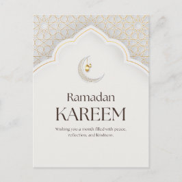 Ramadan Kareem Laterne und Halbmond-Kunst Feiertagspostkarte
