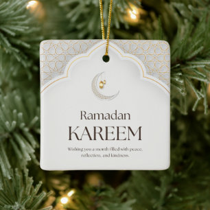 Ramadan Kareem Laterne und Halbmond-Kunst Keramikornament