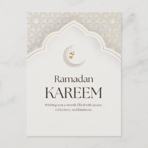 Ramadan Kareem Laterne und Halbmond-Kunst Postkarte