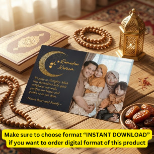Ramadan Kareem Mond Personalized Foto Text Feiertagspostkarte