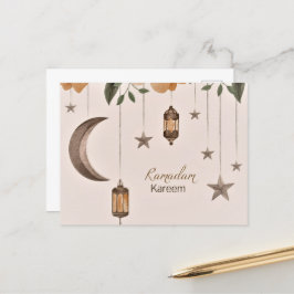 Ramadan Kareem Mond und Sterne Postkarte