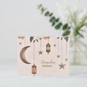Ramadan Kareem Mond und Sterne Postkarte (Stehend Vorderseite)