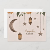 Ramadan Kareem Mond und Sterne Postkarte (Vorne/Hinten)