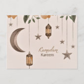 Ramadan Kareem Mond und Sterne Postkarte (Vorderseite)
