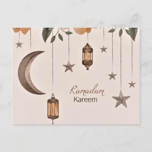Ramadan Kareem Mond und Sterne Postkarte (Vorderseite)