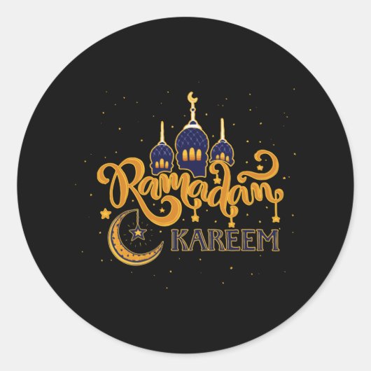 Ramadan Kareem Mubarak Fasting Runder Aufkleber (Vorderseite)
