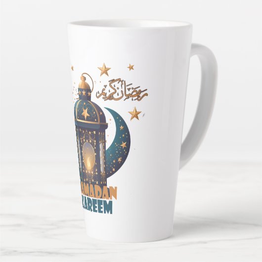 Ramadan Kareem Mubarak Lantern ramadan 2024 Milchtasse (Rechte Ecke)