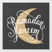 Ramadan Kareem Niedlich Schwarz-weiß Fensteraufkleber (Blatt)
