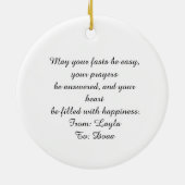 Ramadan Kareem personalisierter Wandschmuck Keramik Ornament (Hinten)