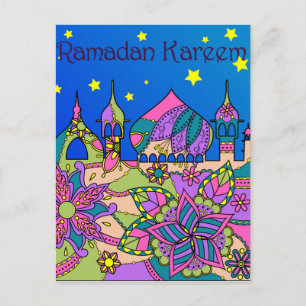 Ramadan Kareem Postkarte farbig