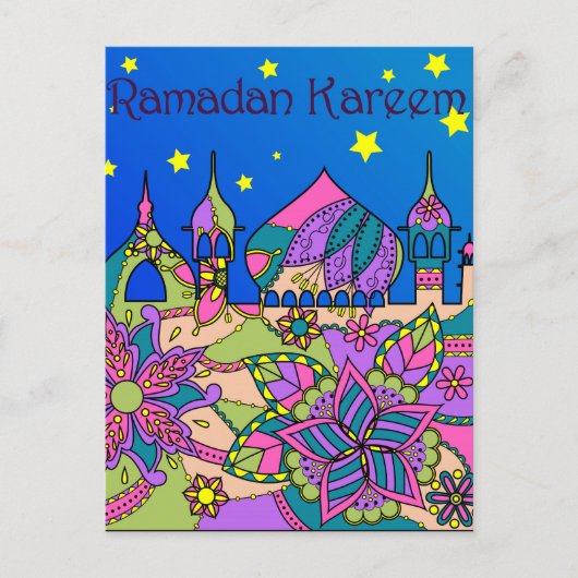 Ramadan Kareem Postkarte farbig (Vorderseite)