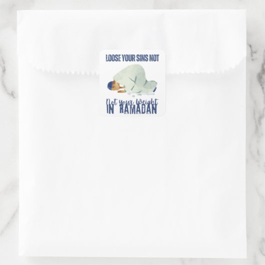 Ramadan Kareem Pray Quadratischer Aufkleber (Tasche)