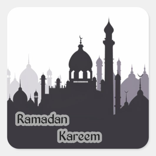 Ramadan Kareem Quadratischer Aufkleber (Vorderseite)