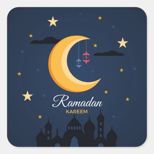 Ramadan Kareem Quadratischer Aufkleber (Vorderseite)