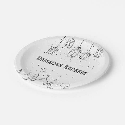 Ramadan Kareem Ramadan Mubarak Pappteller (Schrägansicht)