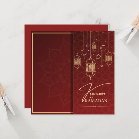 Ramadan Kareem Raman Wünsche Einladung (Vorderseite/Rückseite Beispiel)