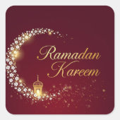 Ramadan Kareem Rundsticker-Geschenk Quadratischer Aufkleber (Vorderseite)