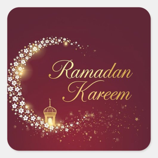Ramadan Kareem Rundsticker-Geschenk Quadratischer Aufkleber (Vorderseite)