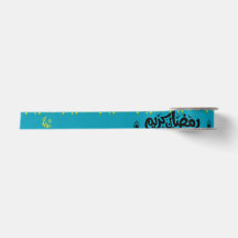 Ramadan Kareem Satinband in Türkis und Gold