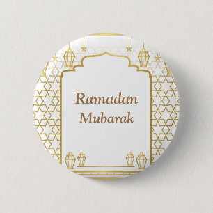 Ramadan Kareem Typografie Islamischer Crescent Tex Button