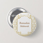 Ramadan Kareem Typografie Islamischer Crescent Tex Button (Vorne & Hinten)