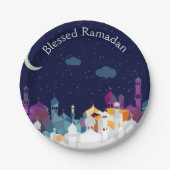 Ramadan Kareem Typografie Islamischer Crescent Tex Pappteller (Vorderseite)