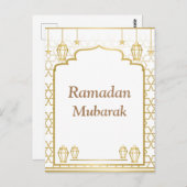 Ramadan Kareem Typografie Islamischer Crescent Tex Postkarte (Vorne/Hinten)