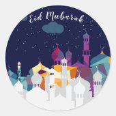 Ramadan Kareem Typografie Islamischer Crescent Tex Runder Aufkleber (Vorderseite)