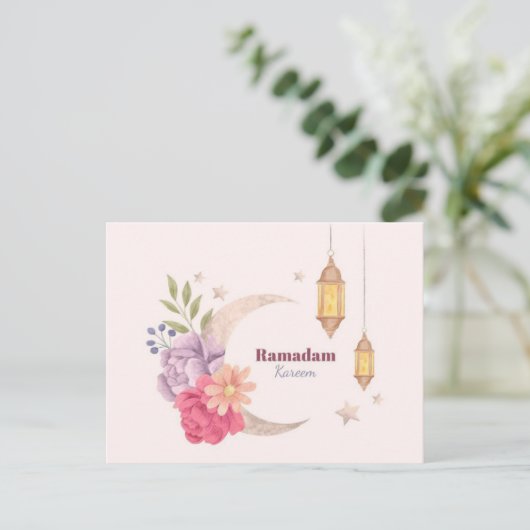 Ramadan Kareem Watercolor Postkarte (Stehend Vorderseite)