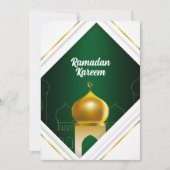 Ramadan Kareem | White Modern Frame Grußkarte Einladung (Vorderseite)