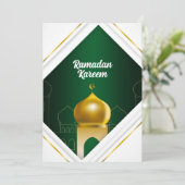 Ramadan Kareem | White Modern Frame Grußkarte Einladung (Stehend Vorderseite)