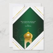 Ramadan Kareem | White Modern Frame Grußkarte Einladung (Rückseite)