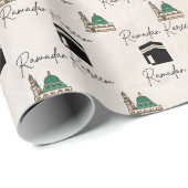 Ramadan Kareem Wrapping Paper – Kaaba & Masjid  Geschenkpapier (Rolleneckpunkt)