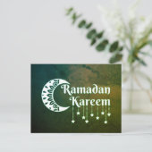 Ramadan Kareen Moon and Stars Postkarte (Stehend Vorderseite)