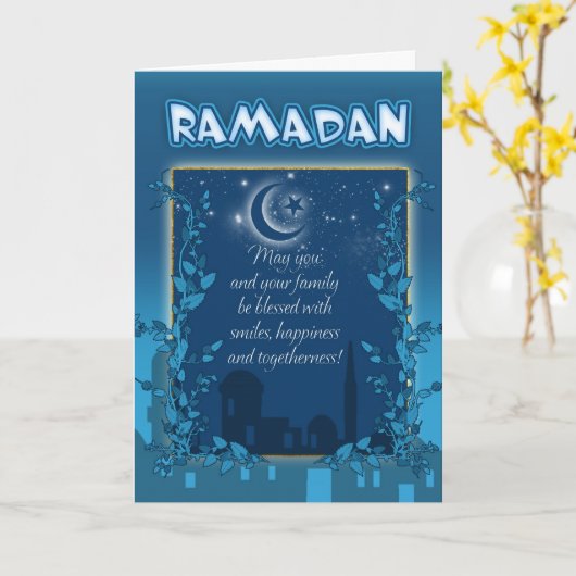 Ramadan-Karten-Blau Karte (Gelbe Blume)