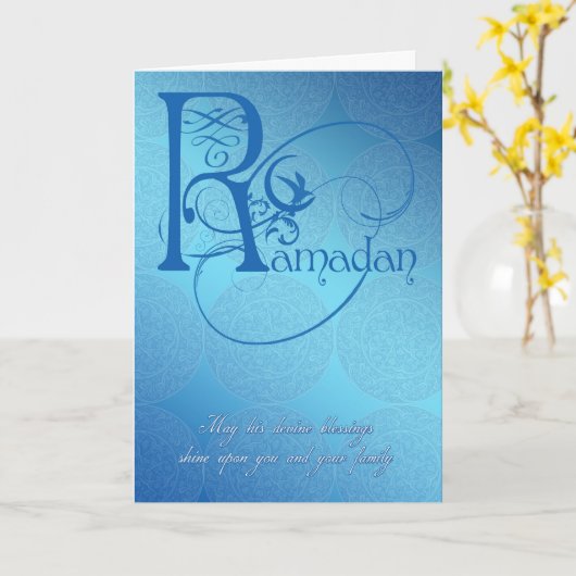 Ramadan-Kartenblau Karte (Gelbe Blume)
