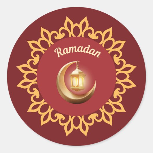Ramadan Lantern & Crescent Premium Sticker – Islam (Vorderseite)