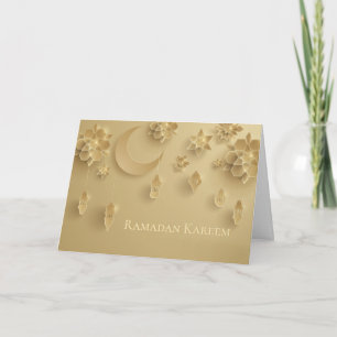 Ramadan Lanterns, Mond, Blume, Gold Karte