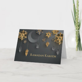 Ramadan Lanterns, Mond, Blume, schwarz Karte