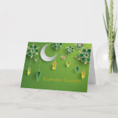 Ramadan Lanterns, Moon, Blume, Grüne Karte (Vorderseite)