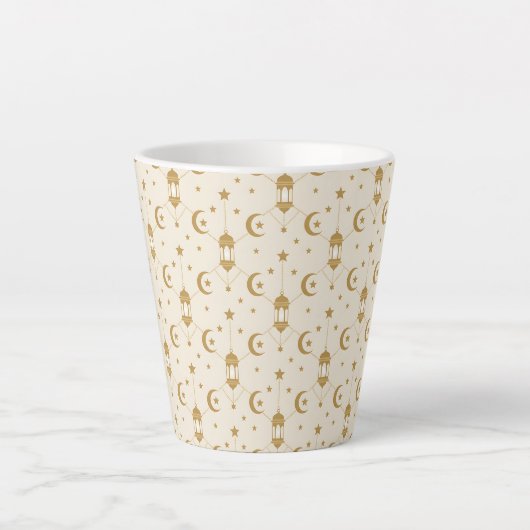 Ramadan-Laternen & Halbmond nahtlos Milchtasse (Vorderseite)