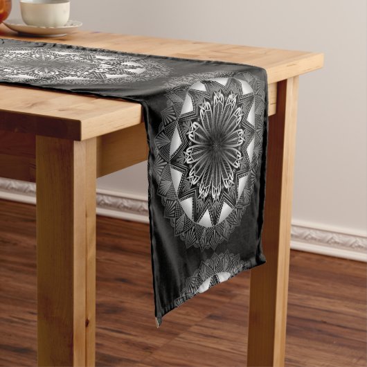 Ramadan Mandala Black Table Runner Kurzer Tischläufer (Beispiel)