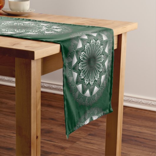 Ramadan Mandala Dark Green Table Runner Kurzer Tischläufer (Beispiel)